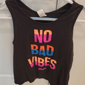 Zumba Fitness No Bad Vibes Open Back Tank